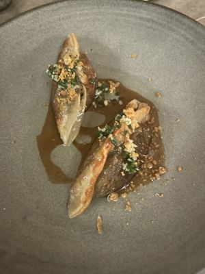 Mushroom dumplings  at Aloft in Hobart