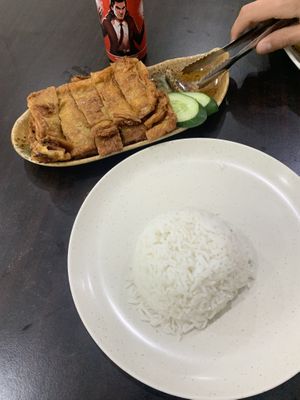 Vege goose with plum sauce   at Gaya Vegetarian in Kota Kinabalu