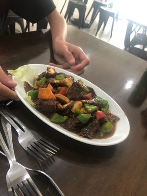 Taiwanese satay sauce lamb at Gaya Vegetarian in Kota Kinabalu