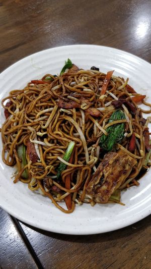 Fried noodles with dark soy sauce. Not my favorite at Gaya Vegetarian in Kota Kinabalu