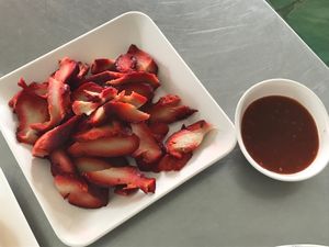 this was an incredibly tasty soy protein with a perfect sauce at Raan Midr J - ร้าน มิตรเจ in Udon Thani