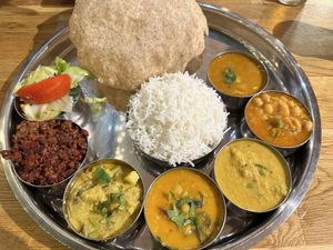 Vegan thali   at Herb Restaurant in Leicester