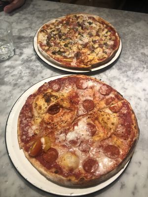 Vegan American Jack (front) & Vegan Sloppy (back) at Pizza Express in Tamworth