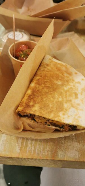 Quesadilla mushrooms & tempeh at Edgy Veggy in Sofia