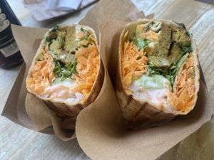 Chick’n wrap  at Edgy Veggy in Sofia