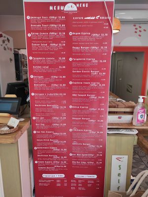 Menu at Edgy Veggy in Sofia