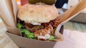 Grillzilla burger at Edgy Veggy in Sofia