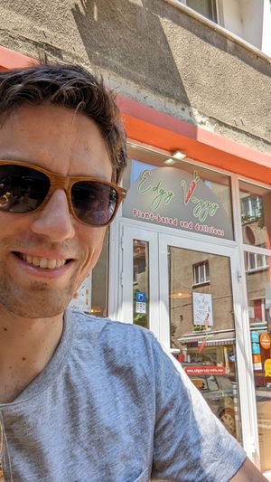 The storefront at Edgy Veggy in Sofia