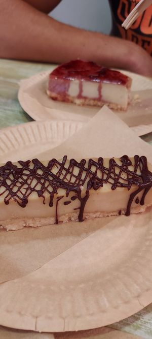 Snickers bar and cheesecake at Edgy Veggy in Sofia