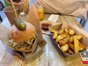 bbq tempeh burger  at Edgy Veggy in Sofia