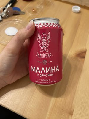 Raspberry fizzy drink  at Edgy Veggy in Sofia