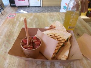 Mushroom quesadilla at Edgy Veggy in Sofia