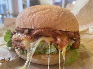 Grillzilla burger, 16 lev  at Edgy Veggy in Sofia