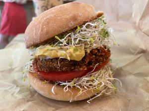 Veggy burger, 12.50 lev  at Edgy Veggy in Sofia