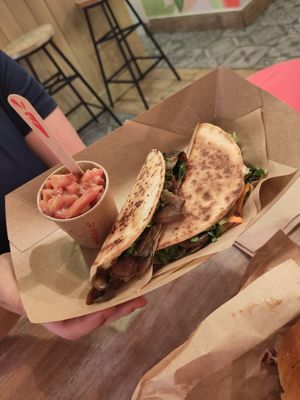 Mushroom quesadillas at Edgy Veggy in Sofia