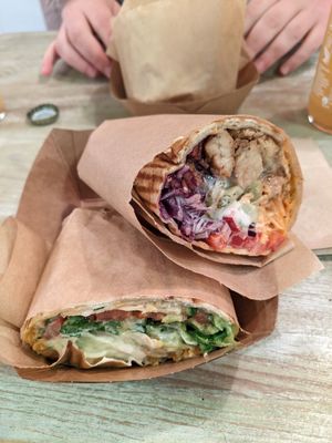 Chick Pitch Burrito and Tamper Burrito at Edgy Veggy in Sofia