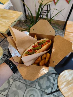 Hot dog at Edgy Veggy in Sofia