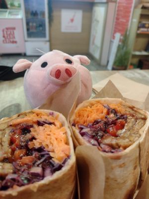 Tempeh burrito at Edgy Veggy in Sofia