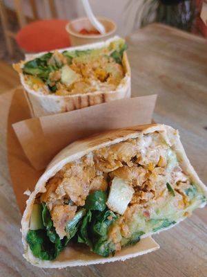 Chickpea burritos at Edgy Veggy in Sofia