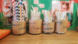 Disposable tools at Edgy Veggy in Sofia