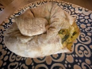 Samosa with curry tofuu  at Edgy Veggy in Sofia