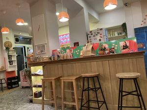 Cozy Cafe with seating  at Edgy Veggy in Sofia