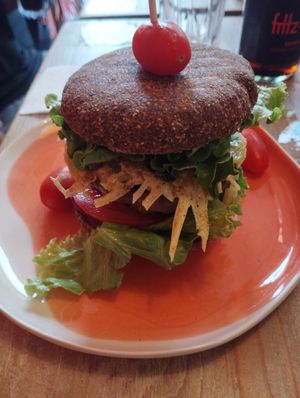 GF burger at Edgy Veggy in Sofia