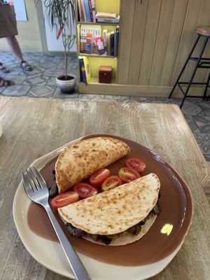 Mushroom quesadillas   at Edgy Veggy in Sofia