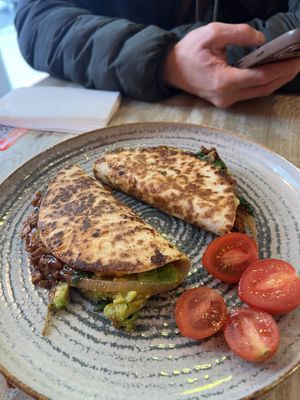 Pulled vork quesadilla   at Edgy Veggy in Sofia