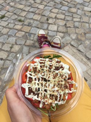 Salad instead of tempeh wrap at Edgy Veggy in Sofia