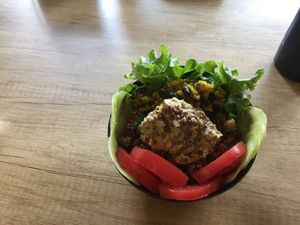 Rice and quinoa bowl at Edgy Veggy in Sofia