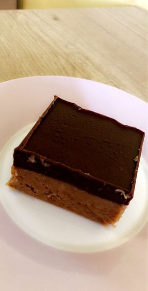Peanut butter and chocolate slice at Edgy Veggy in Sofia