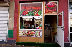 Outside at Edgy Veggy in Sofia