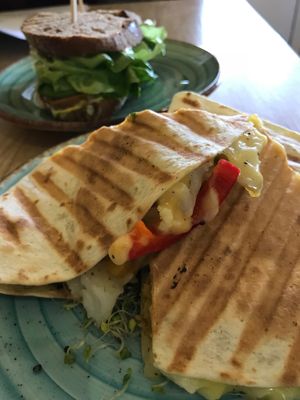 super cheesy quesadilla at Edgy Veggy in Sofia