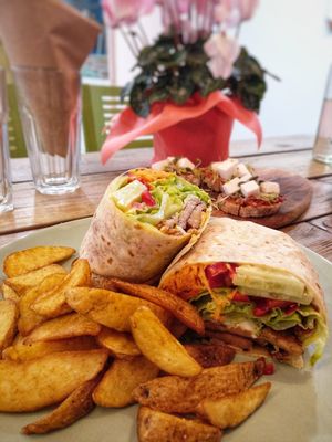 Seitan burrito at Edgy Veggy in Sofia