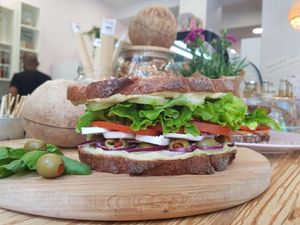 The best sandwich ever.... at Edgy Veggy in Sofia