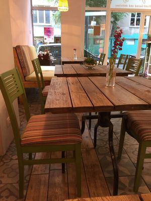 Plenty of seating at Edgy Veggy in Sofia