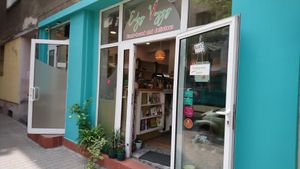 The entry - I had to turn the camera in this direction because there were many people inside. at Edgy Veggy in Sofia