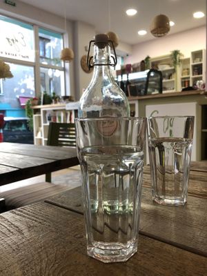 Inside the restaurant at Edgy Veggy in Sofia