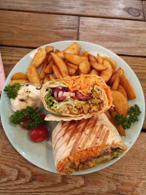 Unchicken Burrito. So tasty. at Edgy Veggy in Sofia