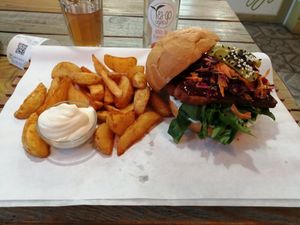 Tempeh Burger at Edgy Veggy in Sofia