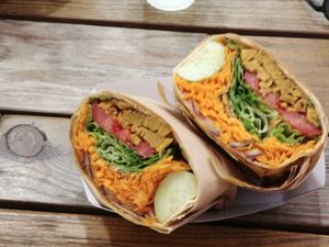 Unchicken burrito at Edgy Veggy in Sofia