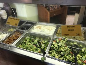 Vegan salad options on buffet  at Ozzy's Kabob in Okemos