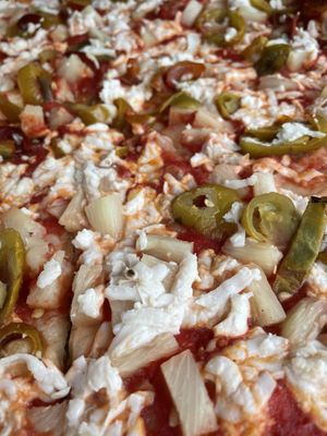 Cheese closeup  at Trumbull Pizza Company in Trumbull