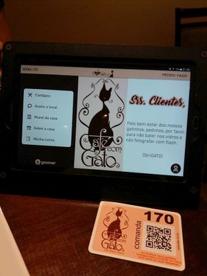 All in the Tablet at Cafe com Gato in Sorocaba