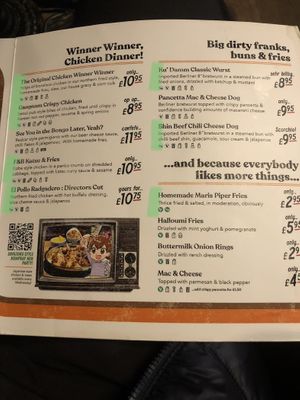 Options highlighted in green, menu Dec 2021  at The Brandling Villa in Newcastle Upon Tyne