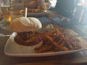 The Maharaja Mac (vegan version) at The Brandling Villa in Newcastle Upon Tyne