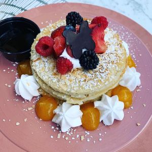 Coconut and Pineapple Pancakes  at L'Artisane Creative Bakery in Coral Gables