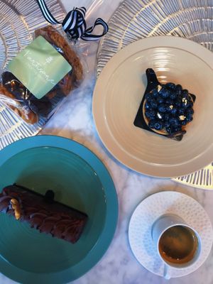 Brownie and blueberry tart at L'Artisane Creative Bakery in Coral Gables