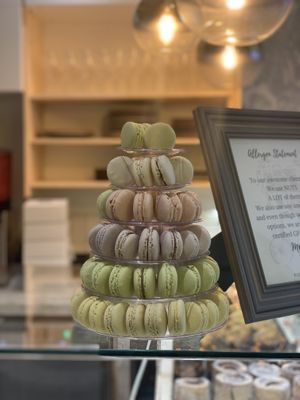 Vegan macarons on display at L'Artisane Creative Bakery in Coral Gables
